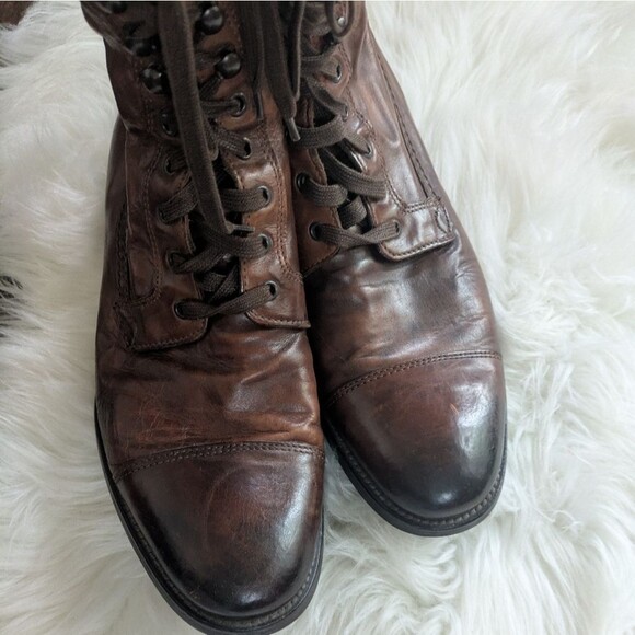 Adam Derrick To Boot New York Men's Brown Leather Lace Up Boots 9.5 - Picture 8 of 10